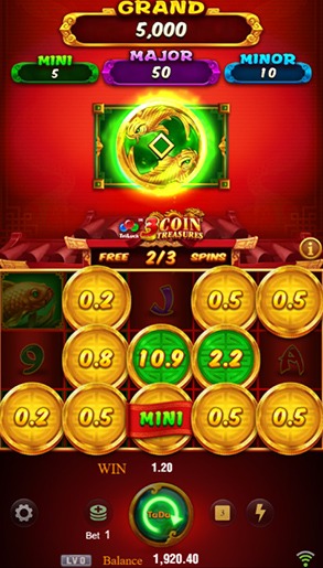 Green coins turn into a collection symbol